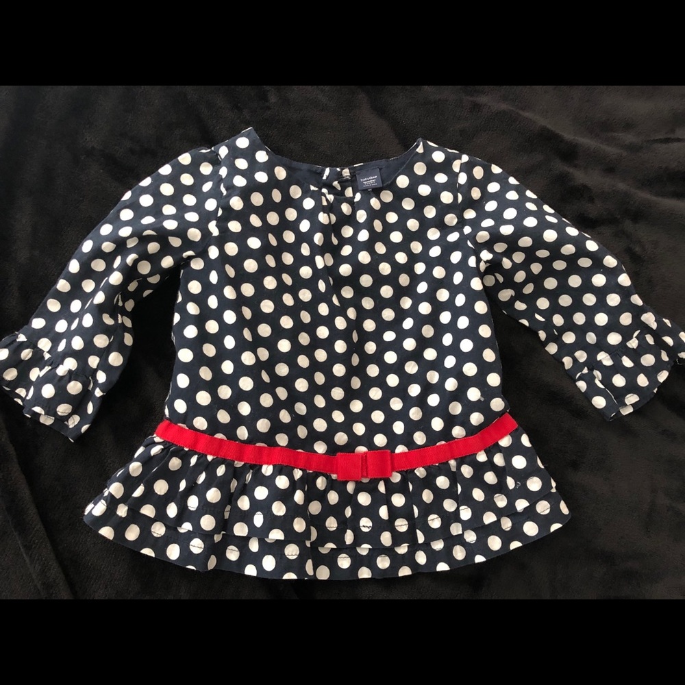 Girls Gap BabyGap polka dot peplum shirt